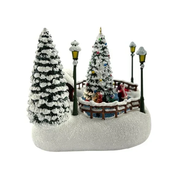 Thomas Kinkade Oh What Fun 2024 Christmas Lighted Skating Pond Teleflora New
